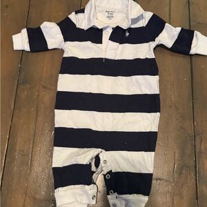 Ralph Lauren Striped Navy and White Kids One Piece